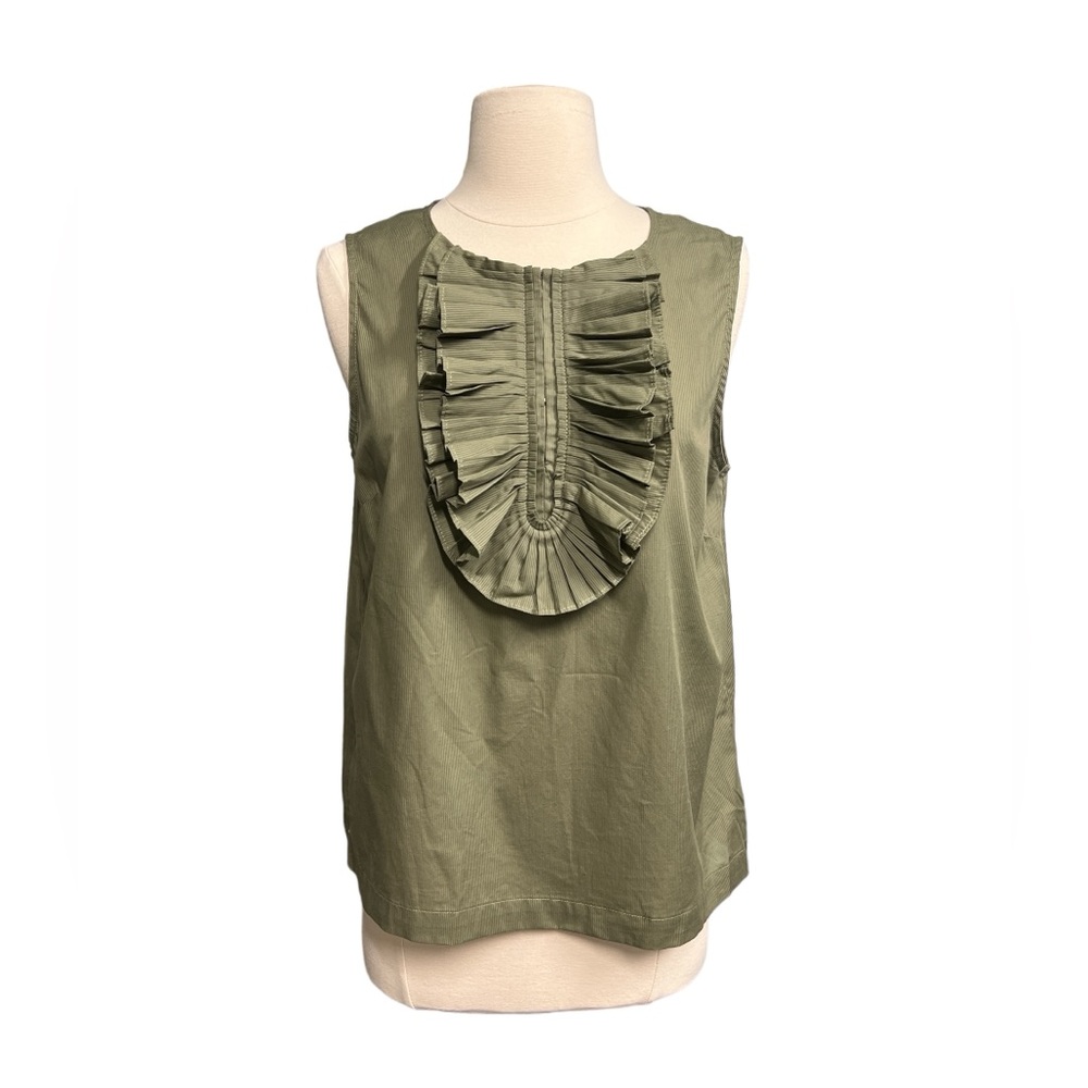 Y2K Marc Jacobs Sleeveless Ruffled Green Bib Blouse Size Small